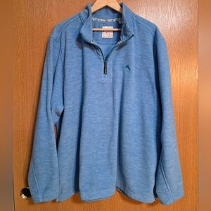 Tommy Bahama Mens Light Blue Fleece Zip-Up Sweater 3XL